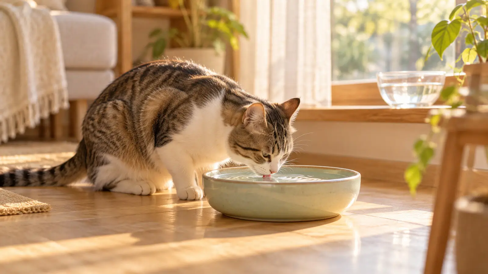 猫咪喝水太少：家里能改的几件事，以及什么时候这已经是个信号